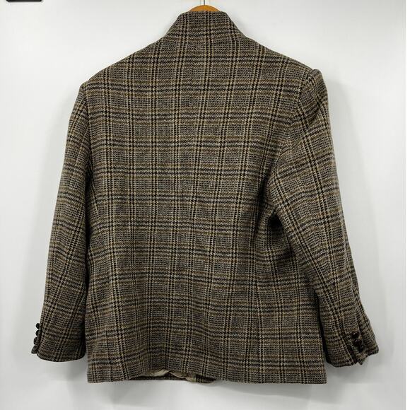 Vintage LL Bean Blazer Womens Button‎ Front Plaid Jacket Long Sleeve Brown 16P - Picture 5 of 7